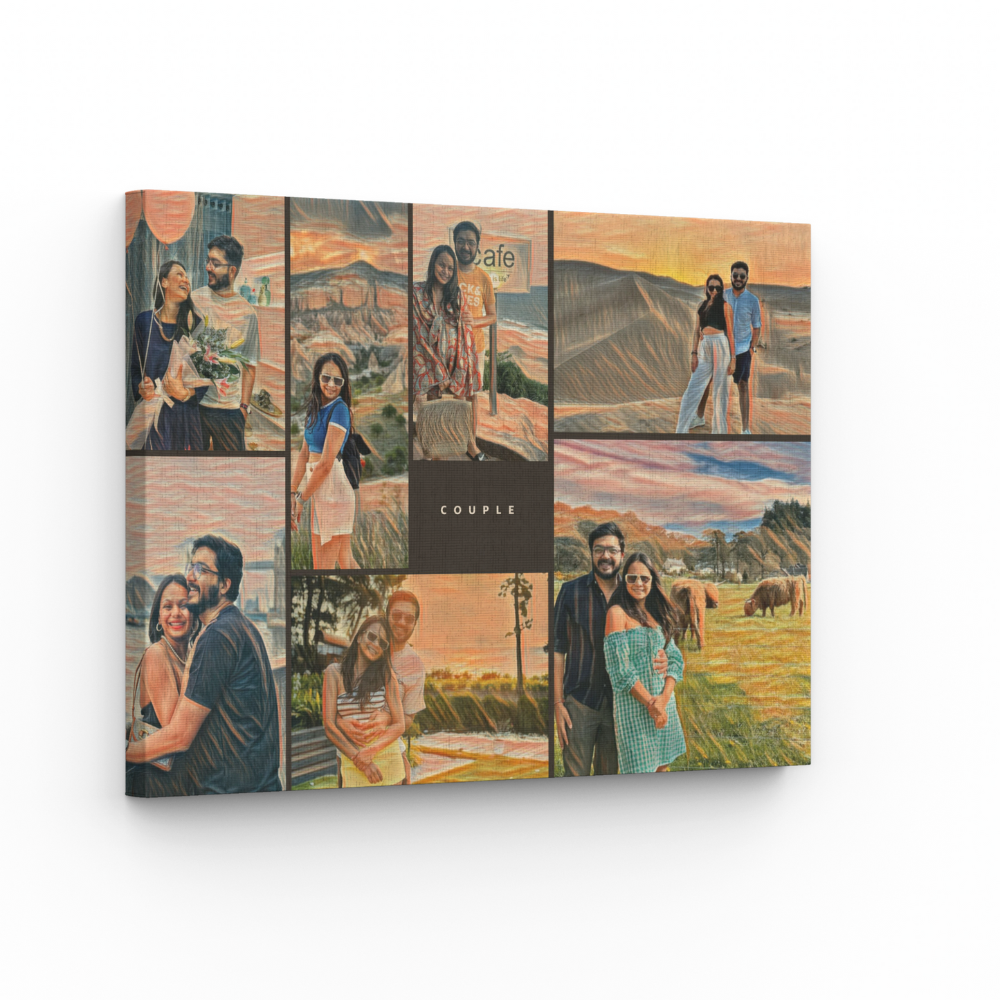 Square Sunsets Couple Poster Board